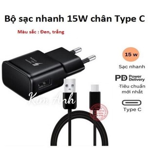 Bộ sạc nhanh USB Type C 15W, Cáp sạc Type C zin và Củ sạc nhanh zin (S10)