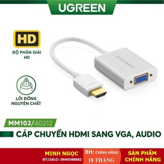 Cáp chuyển hdmi sang vga ugreen 40212 có audio - hàng chính hãng