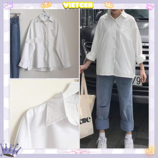 Áo Sơ Mi Trơn 1 Túi Unisex Nam Nữ Đi Học Hot Trend - VIETCEN