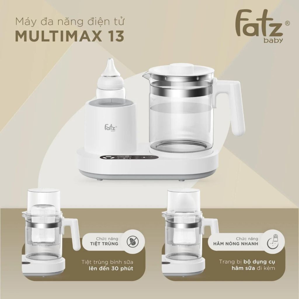Máy đa năng điện tử (Lắc sữa/ Đun & Hâm nước pha sữa) Multimax 13