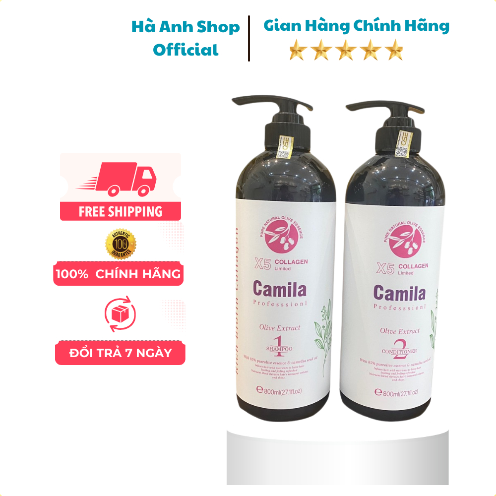 Cặp Dầu Gội Xả Hương Nước Hoa, Phục Hồi, Mềm Mượt Tóc Camila - 800ml