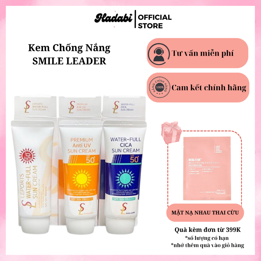 Kem Chống Nắng Smile Leader Sun Cream 60ml Hàn Quốc, Kem Chống Nắng Nâng Tone  Cho Mọi Loại Da