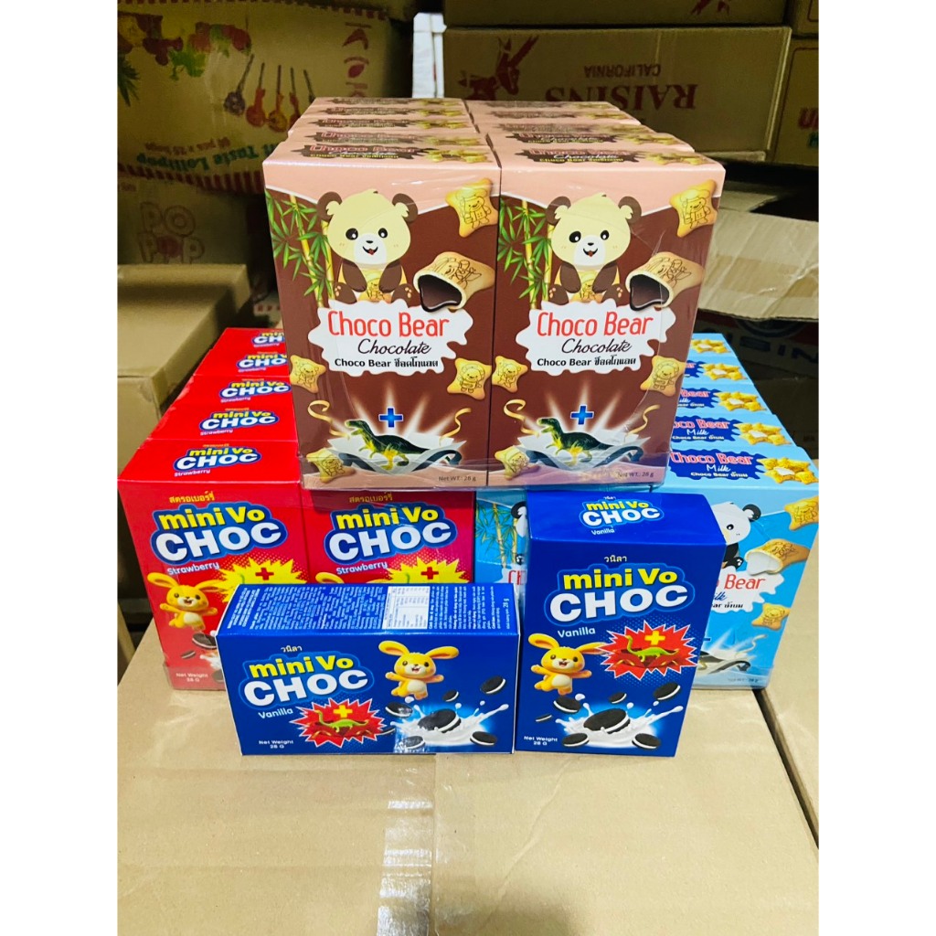 [Bánh Vfoods] COMBO 3 hộp Bánh quy mini Vo có nhân hiệu Vfoods 28g,36g hiệu Vfoods nhập khẩu Thái La