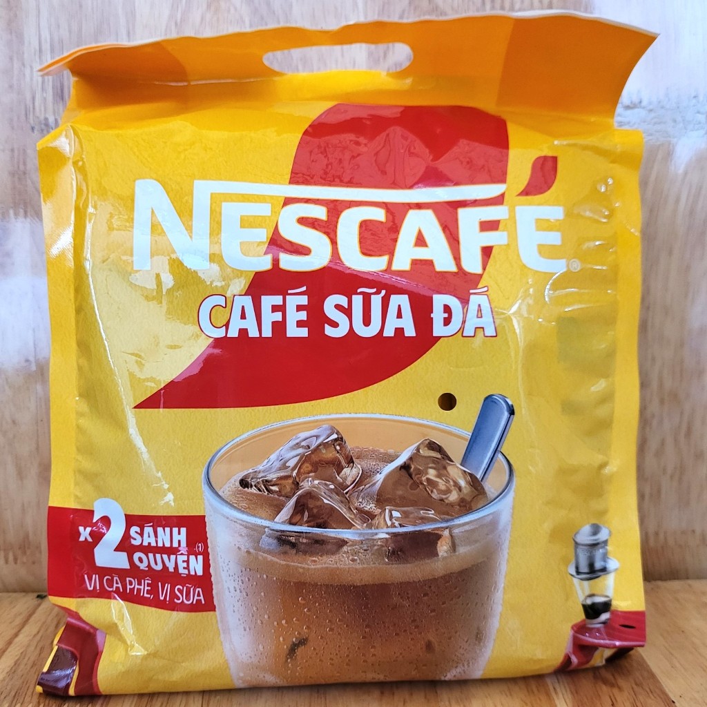  NESCAFE  TÚI VÀNG 600gr   25 gói  CÀ PHÊ SỮA ĐÁ HÒA TAN X 2 SÁNH QUYỆN Milk Ice Coffee 