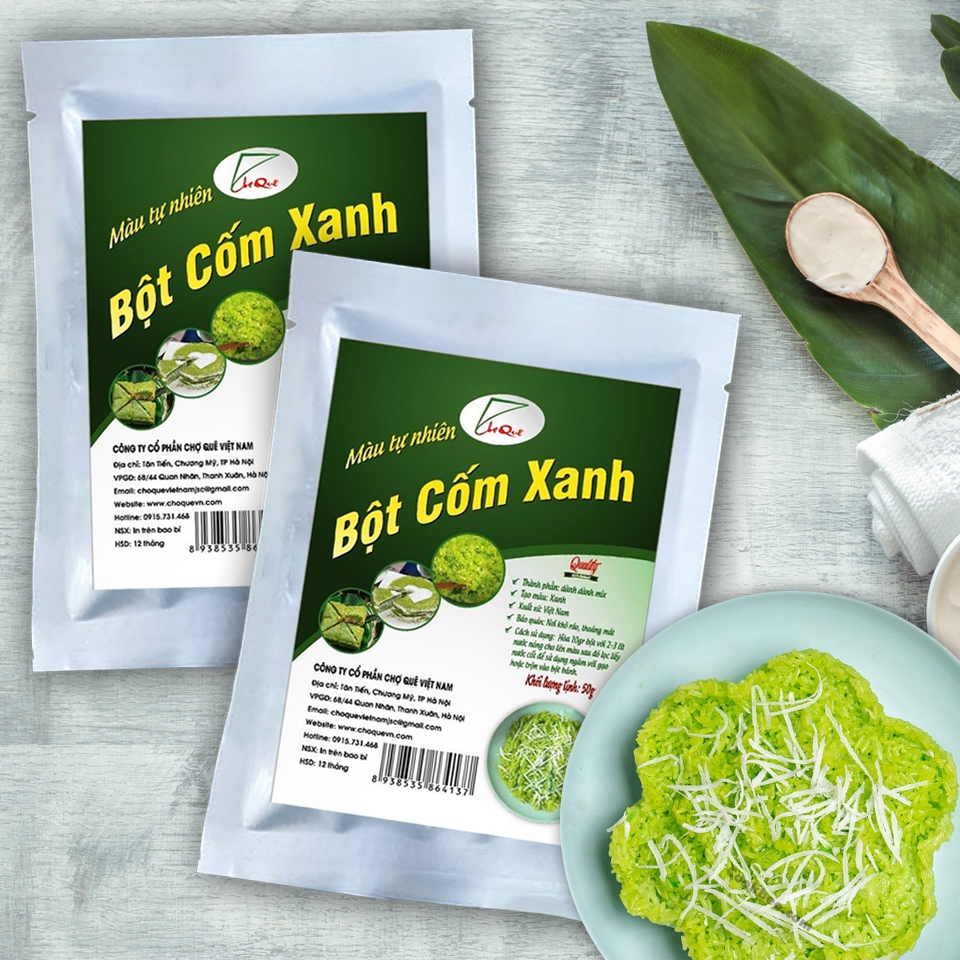 Bột cốm xanh 20g nấu xôi làm bánh tạo màu thực phẩm