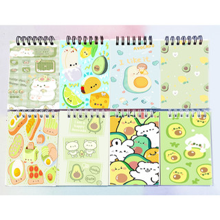 Sổ lò xo mini quả bơ avocado LXD13 A7 100 trang sổ note dễ thương