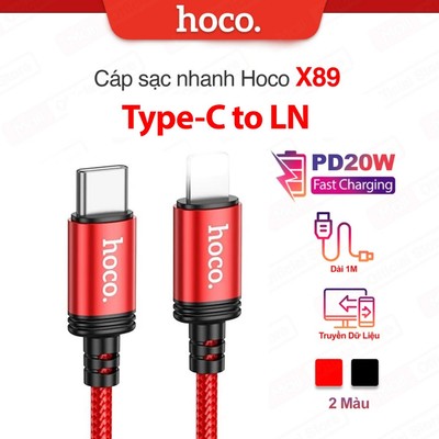 Cáp sạc nhanh Hoco X89 TypeC to IP PD20W 3.0A,truyền dữ liệu dùng cho ip11/12/13/14 dài 100CM