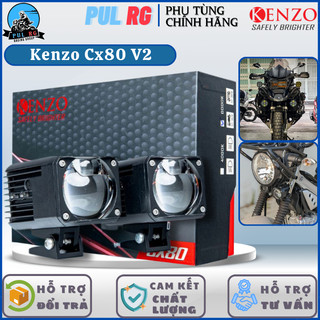Đèn trợ sáng bi cầu kenzo cx80 v2 pha cos 2 trong 1, bi led ver 2.0 60w ánh sáng mạnh, tản nhiệt tốt