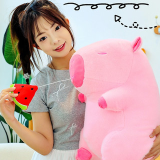 Gấu Bông Chuột Lang Nước Capybara Hồng Miệng RÚT Dưa Hấu 30cm - Siêu Đáng Yêu