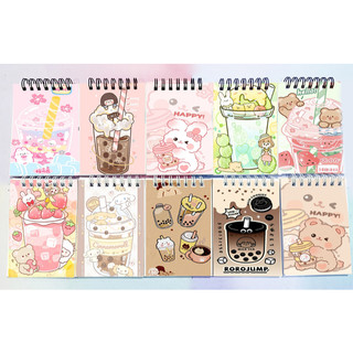 Sổ lò xo mini trà sữa LXD41 A7 100 trang sổ boba tea note dễ thương