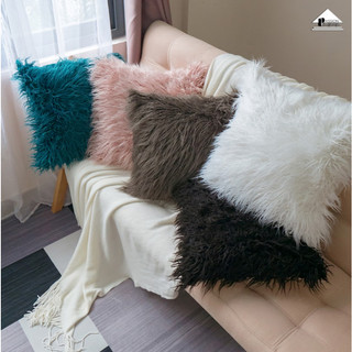 Vỏ Gối Tựa Lưng Trang Trí Sofa Lông Cừu Dệt Sợi Rối Sang Trọng Size 50cm, 45cm