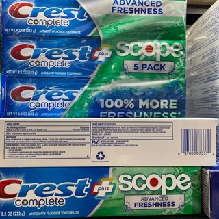 Kem Đánh Răng Crest Complete Plus Scope Advanced Active Foam Toothpaste 232g