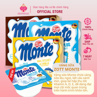 Lốc 4 Hộp Váng Sữa Monte Vani/Socola 55g