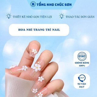 Hoa Nhí Trang Trí Nail,hoa Trắng Sứ Gắn Móng Nail