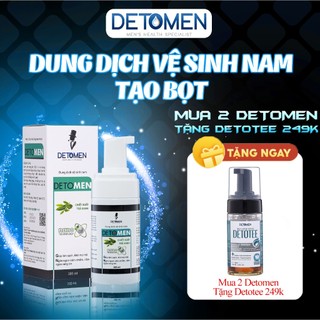 [MUA 2 TẶNG 1] Dung Dịch Vệ Sinh Nam Detomen Nano Bạc Ngăn Ngừa Hạt Ngọc Kháng Khuẩn Hương Bạc Hà 100ml