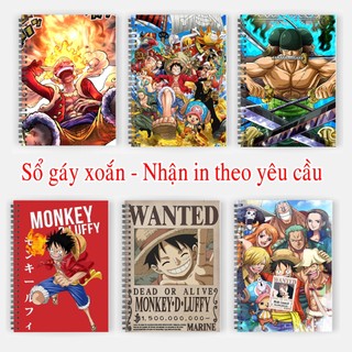 Sổ vẽ chì sổ phác thảo in hình bìa anime one piece  luffy gear 5 ace zozo râu trăng chopper trafalgar law....