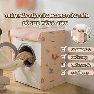 Bọc Máy Giặt Cửa Ngang Cửa Trên 7-15kg Chống Bụi Chống Nước, Áo Trùm Máy Giặt Peva Bảo Vệ Máy Giặt