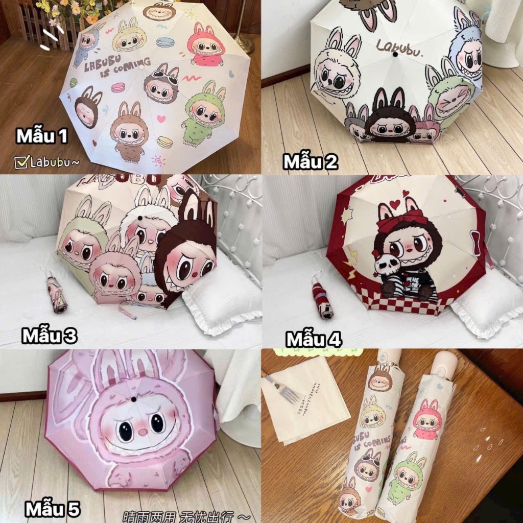 Ô Dù Chống Tia UV In Hình Cute (Nhiều Mẫu)
