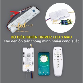 Driver led 3 màu 12-24w, 20-40w, 40-60w tăng phô vỉ led đèn ốp trần đèn trang trí với điều khiển điện thoại thô