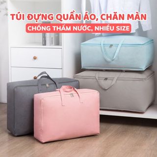 Túi Đựng Quần Áo, Chăn Màn, Ga Gối Chống Thấm Nước, Túi Đựng Đồ Size To Nhiều Màu Có Khóa Kéo Chống Bụi Bẩn - Min House
