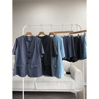 Set áo blazer đệm vai kèm quần short the.sweaterweather TSW