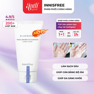 Sữa rửa mặt Innisfree Blueberry Rebalancing 5.5 Cleanser SRM cân bằng độ ẩm dưỡng da hiệu quả 100ml