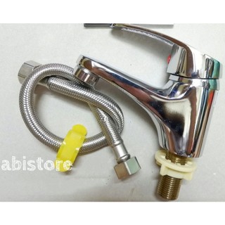 VÒI RỬA MẶT LAVABO LẠNH TAY GẬT GÙ KÈM DÂY CẤP NƯỚC GIÁ RẺ