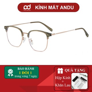 Gọng kính cận thời trang nam nữ ANDU EYEWEAR dáng browline chống tia UV chất liệu TITAN - 31113