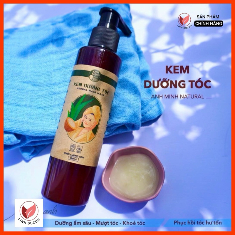 Kem Ủ Tóc Thiên Nhiên Nha Đam Bơ Dừa Bưởi – Phục Hồi Hư Tổn, Dưỡng Ẩm Mềm Mượt, Nuôi Tóc Khỏe | Linh