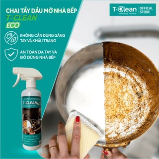 Xịt lau bếp, tẩy dầu mỡ tclean - 95% tự nhiên, làm sạch bếp, nồi chiên, lò vi sóng..