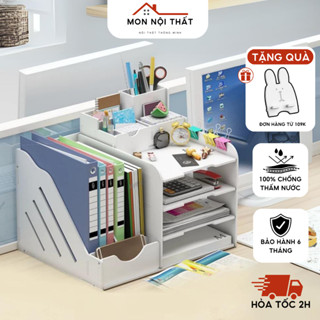 Kệ Đựng Tài Liệu, Kệ Để Tài Liệu Văn Phòng, Hồ Sơ Giấy A4 Chất Liệu Gỗ Nhựa Cao Cấp Chịu Lực Tốt Chống Cong Vênh