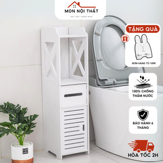 Tủ Đựng Đồ Nhà Tắm Tủ Vệ Sinh Chất Liệu Gỗ Nhựa PVC Cao Cấp Chống Nước Tuyệt Đối - KT 80*20*22