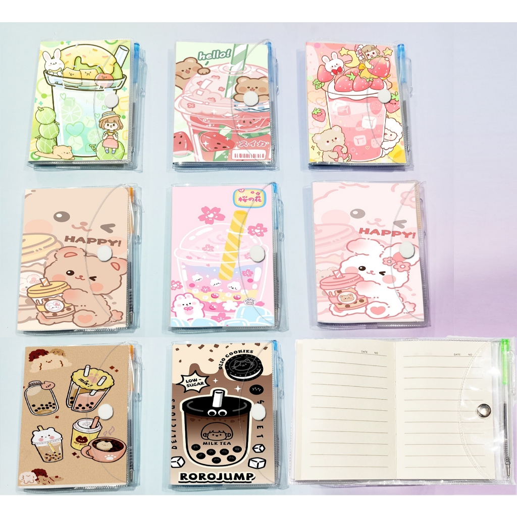 sổ kèm bút trà sữa SB40 sổ kèm bút boba tea hoạt hình cute dễ thương