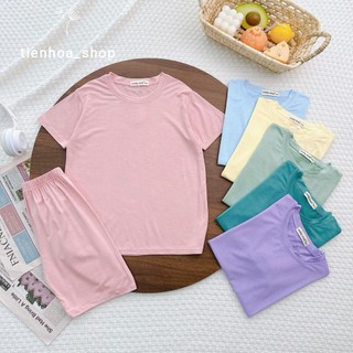 [Bé 20-32kg] Bộ ngắn tay Minky Mom thun lạnh màu trơn cho bé trai, bé gái [HÀNG CHUẨN] loại 1