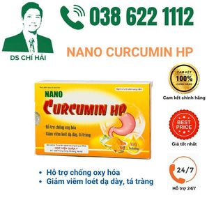 Nano curcumin HP chính hãng Học Viện Quân Y, Hỗ trợ giảm loét dạ dày, tá tràng