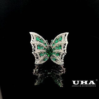 N1132 Nhẫn nữ thiết kế sang trọng đính đá màu phong thủy siêu xinh UHA