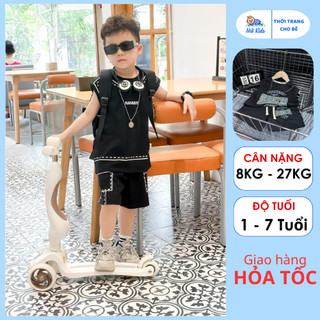 Set bộ ba lỗ bé trai chất cotton mếm size 8-27kg, Bộ sát nách bé trai Mỡ Kids thời trang trẻ em SC228