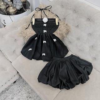 Set đầm bí đính nơ sieu phồng