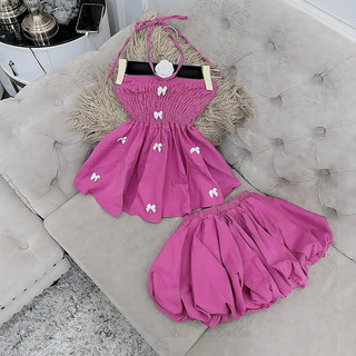 Set đầm bí đính nơ sieu phồng