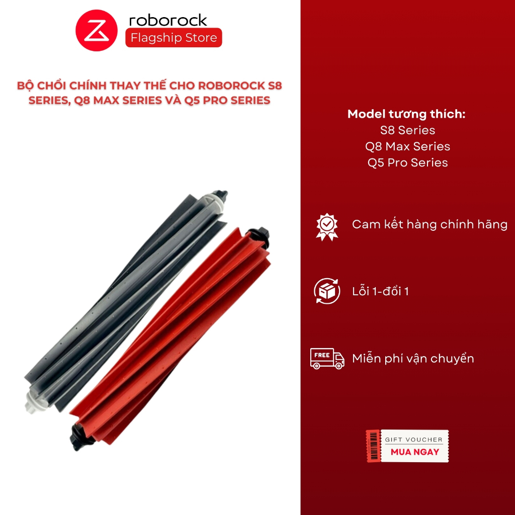 Bộ chổi chính thay thế cho Roborock S8 Series, Q8 Max Series và Q5 Pro Series