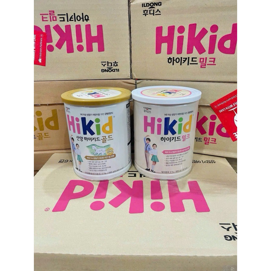 [ TEM PHỤ ] Sữa Hikid Tăng Chiều Cao Hàn Quốc Dê, Hikid Bò Vani, Premium Tách Béo, Socola - Sữa Bột 