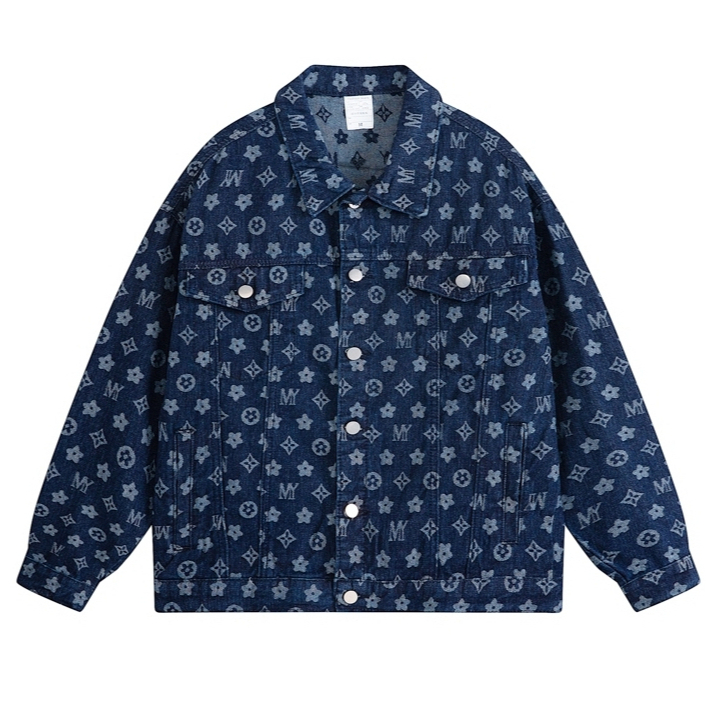 Áo khoác bò denim nam unisex hoạ tiết cực đẹp, khoát jacket jean unisex from rộng Hàn Quốc 1380