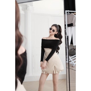 HESTIA SET - Set nữ thiết kế tiểu thư sang trọng màu be phối đen by Cherine