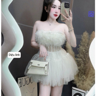 ĐẦM THIẾT KẾ LÔNG NGỰC CHÂN VÁY BỒNG XOÈ