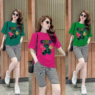 Đồ Bộ Thời Trang Form Rộng Phối Họa Tiết Thun Cotton Thái Shop Cao Kiều Tiên Đủ Size