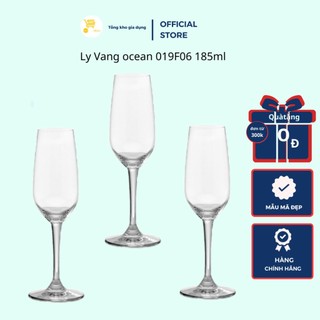 Ly Rượu Vang, Cốc Uống Sâm Panh Pha Lê, Ly Vang Đỏ ocean 019F06 185ml Mta-Mart Thủy Tinh Trong Suốt, Cao Cấp
