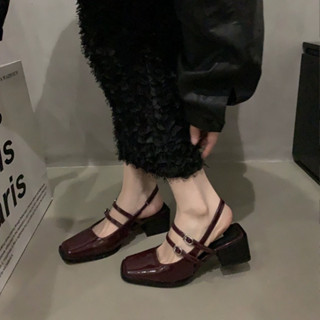 Giày nữ sandal KICHI slingback (CÓ SẴN) mũi vuông thời trang sang trọng thanh lịch cho nữ 2312