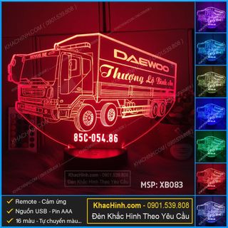 Đèn mô hình xe Daewoo 4 chân để  taplo xe tải, đèn để cabin xe  tải, khắc nội dung theo yêu cầu