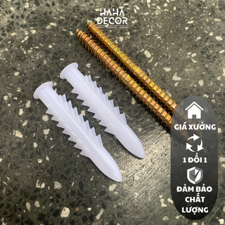 Bộ 2 Chốt âm kệ treo tường, phụ kiện vít bắt kệ dài 80cm x phi 6mm kèm tắc kê VIT