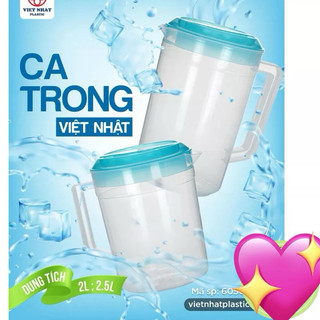Ca đựng nước có nắp nhựa Việt Nhật 2l, 2,5l